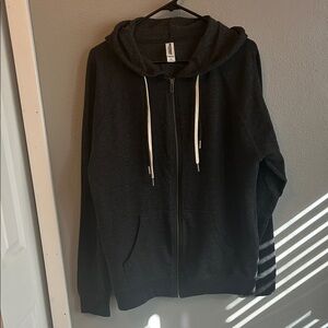 Charcoal Zip-Up Hoodie for Men